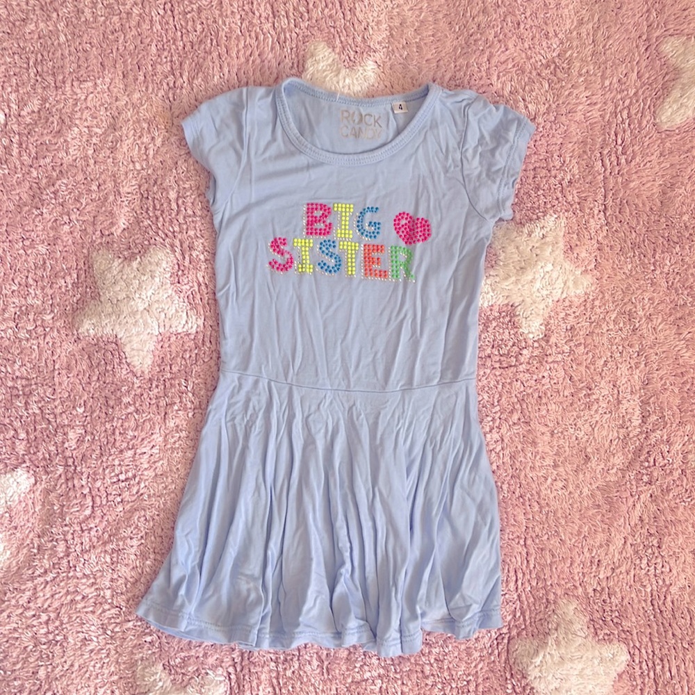 Rock Candy size 4T baby pink big sister rhinestone dress super soft